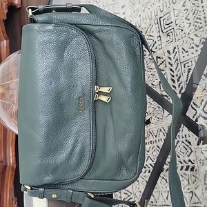 Fossil Green leather crossbody handbag